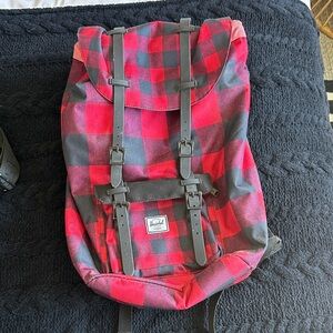 Herschel Supply Company Red and Black Plaid Backpack